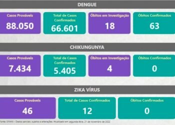 Boletim Epidemiológico de Monitoramento dos casos de Dengue, Chikungunya e Zika registra 72.018 casos em Minas Gerais