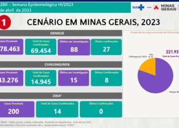 Boletim Epidemiológico de Monitoramento registra 84.413 casos confirmados de Dengue, Chikungunya e Zika em Minas Gerais