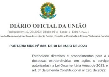 Portaria estabelece procedimentos para a execução de despesas extraordinárias em ações e serviços do Suas