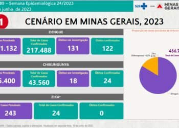 Boletim Epidemiológico de Monitoramento registra 261.072 casos confirmados de Dengue, Chikungunya e Zika em Minas Gerais