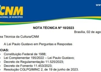 Nota Técnica da Cultura apresenta perguntas e respostas sobre a Lei Paulo Gustavo