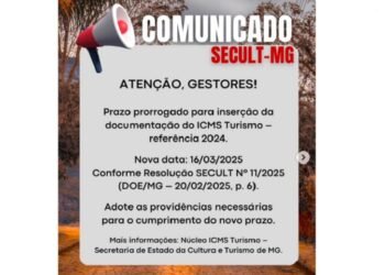 Gestores de toda Minas Gerais têm até o dia 16 de março para envio de documentos do ICMS Turismo