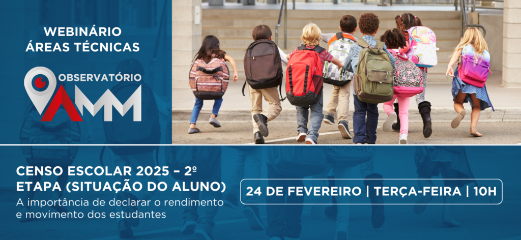 Censo Escolar 2025 será tema do Webinário Áreas Técnicas desta terça (24/2)